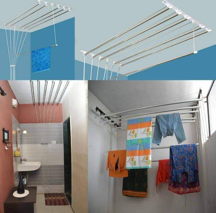 Ceiling-mounted stainless steel laundry pulley dryer in Bangalore