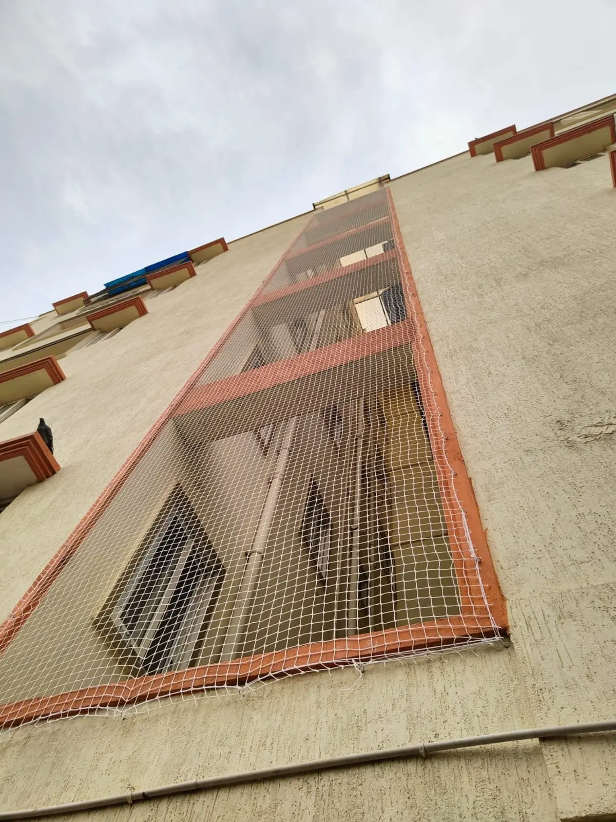 Bird exclusion mesh installation in Bangalore residential building